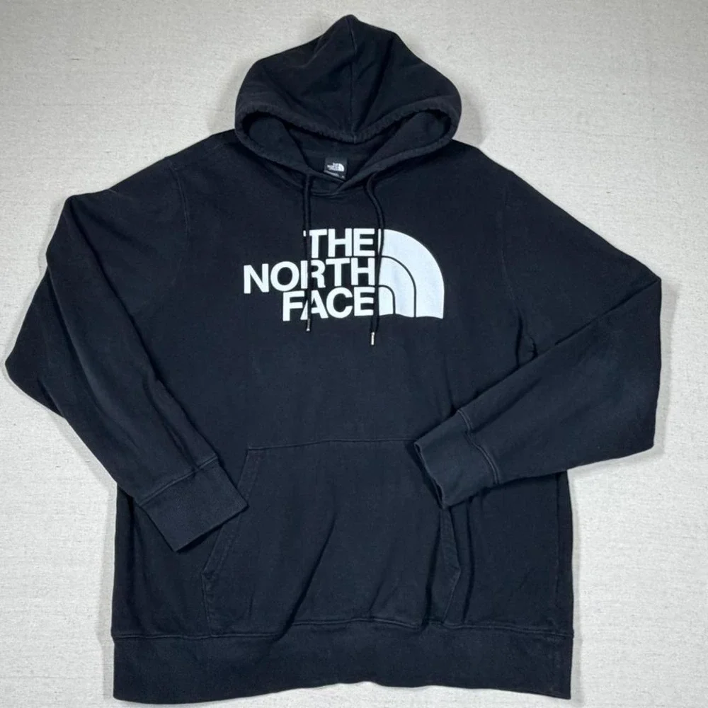 The North Face black logo hoodie‎ oversized streetwear pullover 2010s